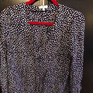 Joie Navy and White Heart Shirt